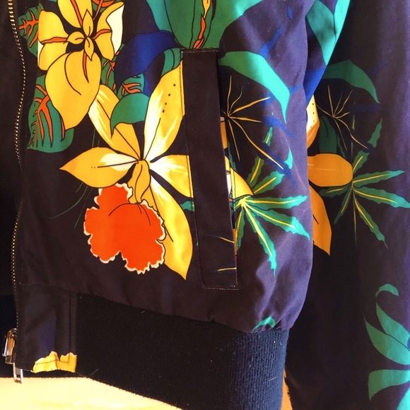 Obey Reversible Tropical Floral Bomber Layback Coach Jacket Unisex - Picture 3 of 8